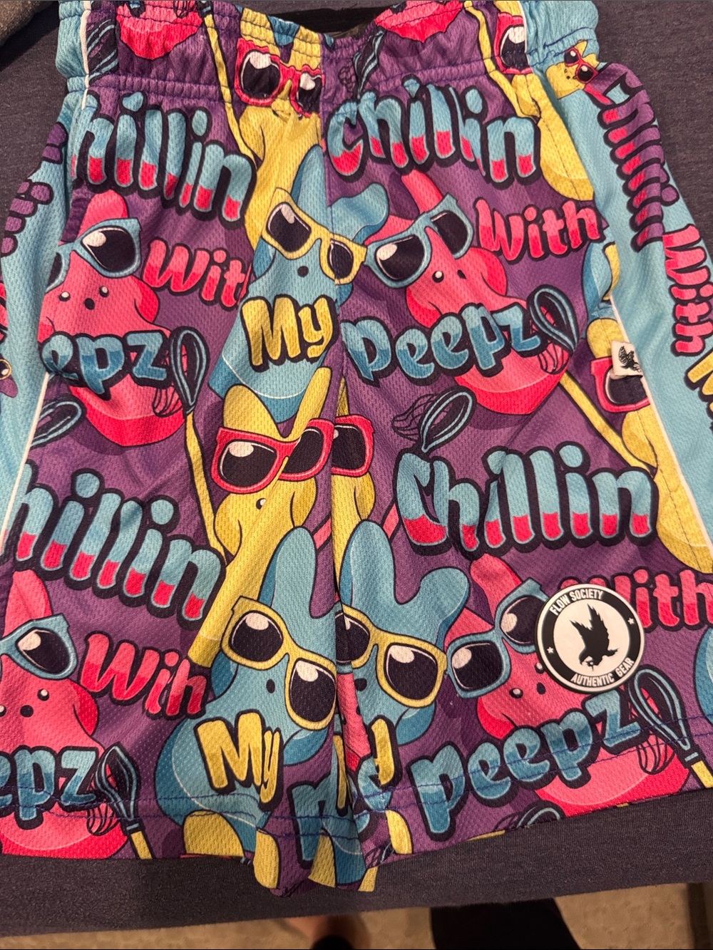Society Kids Shorts - Purple, Blue, Yellow, Pink